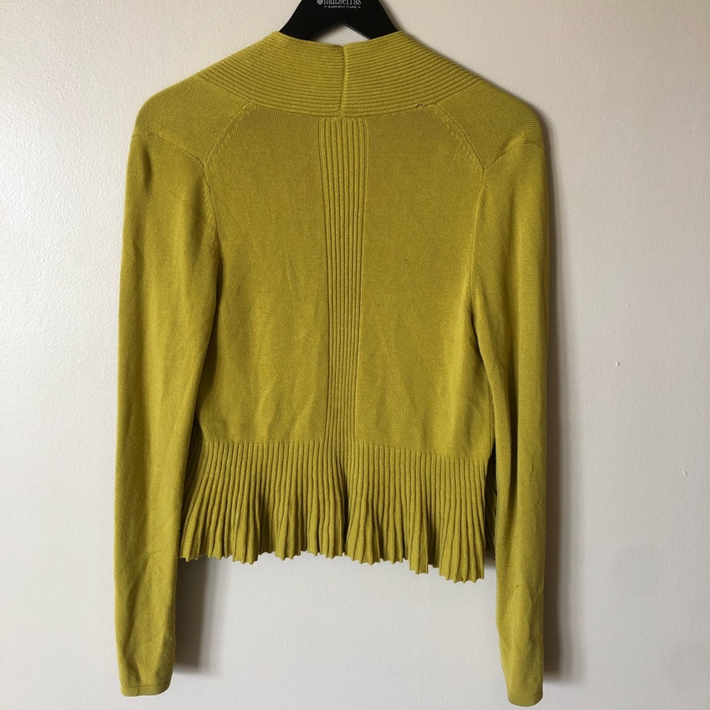 Anthropologie Chartreuse Cardigan Sweater - Picture 2 of 6